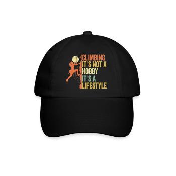 Klettern - es ist kein Hobby. Es ist ein Lebensstil - Baseballkappe - Schwarz/Schwarz - Vorne