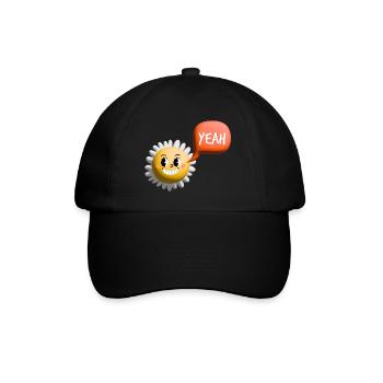 sonne yeah 3d - Baseballkappe - Schwarz/Schwarz - Vorne