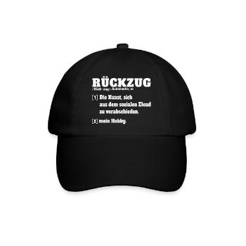 Rückzug Definition Wörterbuch - Baseballkappe - Schwarz/Schwarz - Vorne