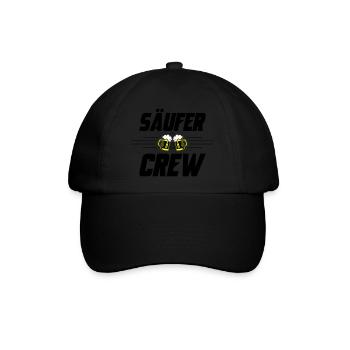Säufer Crew Bier - Baseballkappe - Schwarz/Schwarz - Vorne