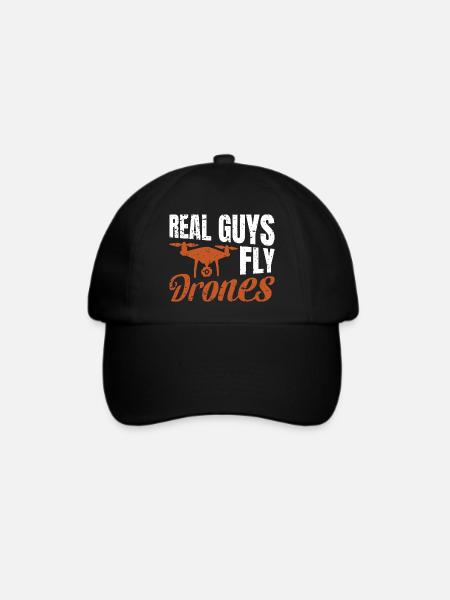 Real Guys fly Drones - Baseballkappe - Schwarz/Schwarz