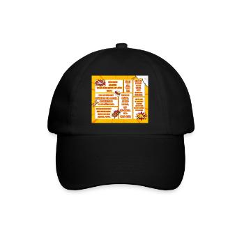 Comic-Style Sprüche für Mutmacher - Baseballkappe - Schwarz/Schwarz - Vorne
