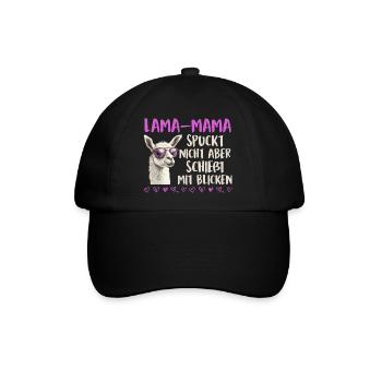 Bald Mama LAMA MAMA SPUCKT NICHT SCHIESST BLICKE - Baseballkappe - Schwarz/Schwarz - Vorne