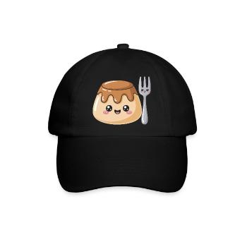 Pudding Mit Gabel - Baseballkappe - Schwarz/Schwarz - Vorne