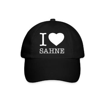 I love Sahne - Baseballkappe - Schwarz/Schwarz - Vorne