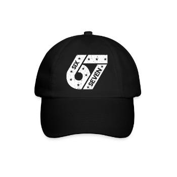 Six Seven 67 Vintage College Number Meme - Baseballkappe - Schwarz/Schwarz - Vorne