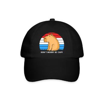 Capybara - Baseballkappe - Schwarz/Schwarz - Vorne