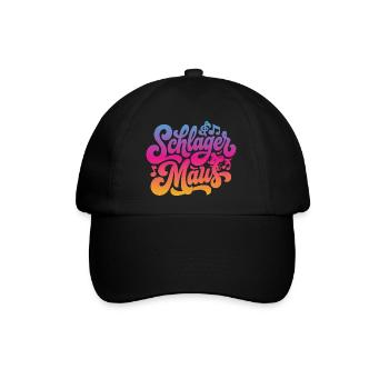 Schlager Maus - Schlagermaus - Schlagermusik - Baseballkappe - Schwarz/Schwarz - Vorne