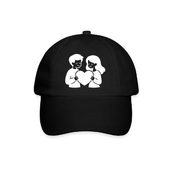 Liebespaar Verliebt Herz - Baseballkappe - Schwarz/Schwarz - Vorne