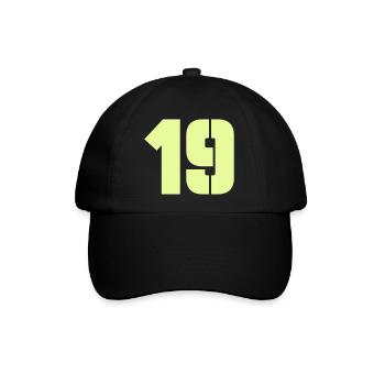 19 - Baseballkappe - Schwarz/Schwarz - Vorne