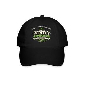Perfekte Keimung | Microgreens Anzucht - Baseballkappe - Schwarz/Schwarz - Vorne