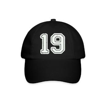 19 - Baseballkappe - Schwarz/Schwarz - Vorne