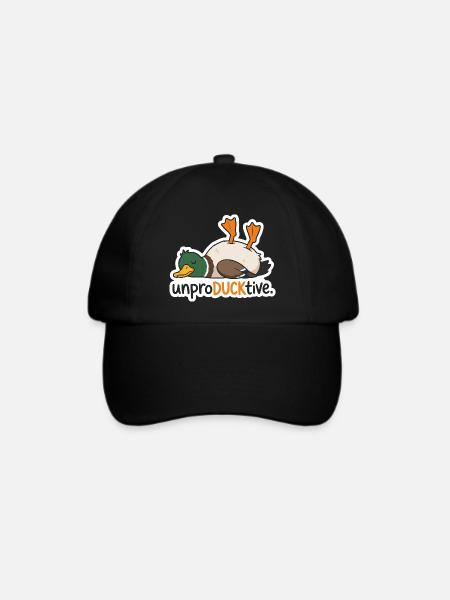 UnproDUCKtive Duck Illustration - Baseballkappe - Schwarz/Schwarz