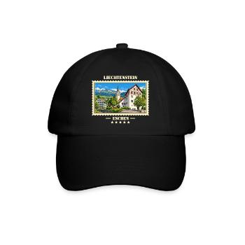 Liechtenstein Eschen Vintage Reisemarke - Baseballkappe - Schwarz/Schwarz - Vorne