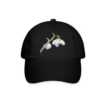 Schneeglöckchen-Marienkäferblüte - Baseballkappe - Schwarz/Schwarz - Vorne