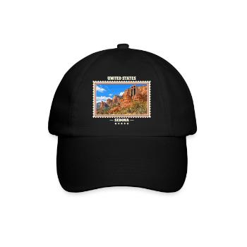 Vereinigte Staaten Sedona Vintage Reisemarke - Baseballkappe - Schwarz/Schwarz - Vorne