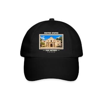 Vereinigte Staaten San Antonio Vintage Reisemarke - Baseballkappe - Schwarz/Schwarz - Vorne