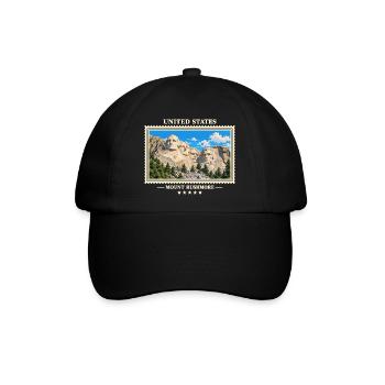 Vereinigte Staaten Mount Rushmore Vintage Marke - Baseballkappe - Schwarz/Schwarz - Vorne