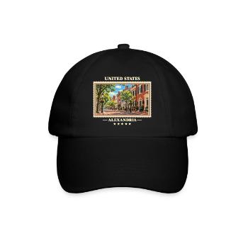Vereinigte Staaten Alexandria Vintage Reisemarke - Baseballkappe - Schwarz/Schwarz - Vorne