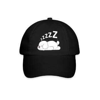 Bichon Frise Hund - Baseballkappe - Schwarz/Schwarz - Vorne