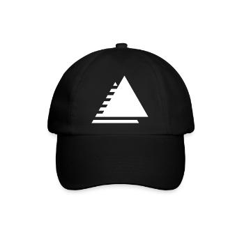 Minimalistisches gestuftes Dreieck - Baseballkappe - Schwarz/Schwarz - Vorne