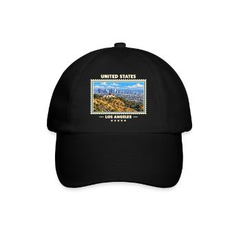 Vereinigte Staaten Los Angeles Vintage Reisemarke - Baseballkappe - Schwarz/Schwarz - Vorne