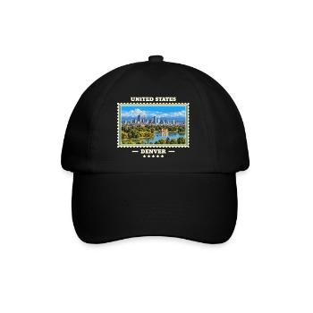 Vereinigte Staaten Denver Vintage Reisemarke - Baseballkappe - Schwarz/Schwarz - Vorne