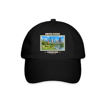 Vereinigte Staaten Houston Vintage Reisemarke - Baseballkappe - Schwarz/Schwarz - Vorne