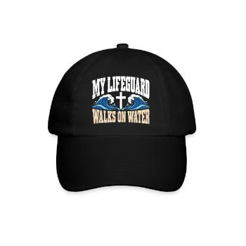 Mein Rettungsschwimmer geht auf dem Wasser, christlicher Jesus Fait - Baseballkappe - Schwarz/Schwarz - Vorne