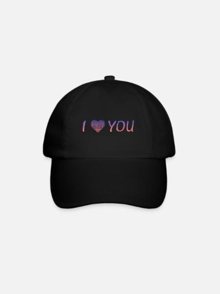 i love you - Baseballkappe - Schwarz/Schwarz