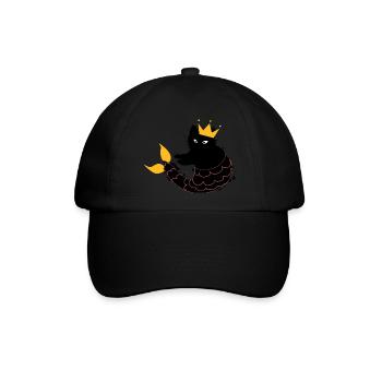 Meerjungfrau Katze Meerkatze Kitten Geschenk - Baseballkappe - Schwarz/Schwarz - Vorne