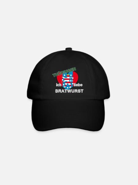 Thüringen - ich liebe Bratwurst - Baseballkappe - Schwarz/Schwarz