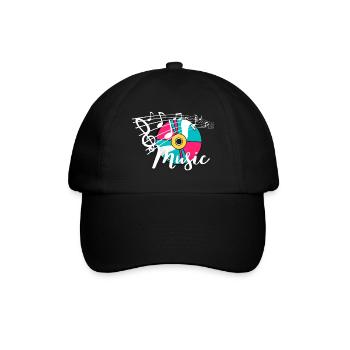 Musik Musikliebe - Baseballkappe - Schwarz/Schwarz - Vorne