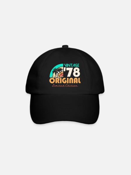 Jahrgang 1978 geboren Retro Vintage Geburtstag - Baseballkappe - Schwarz/Schwarz