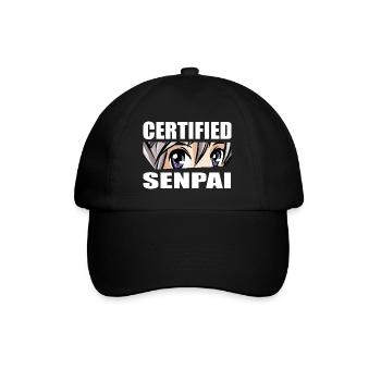 Certified Senpai Anime Manga Zertifizierter Senpai - Baseballkappe - Schwarz/Schwarz - Vorne