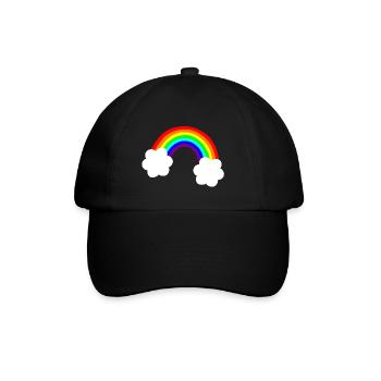 Regenbogen - Baseballkappe - Schwarz/Schwarz - Vorne