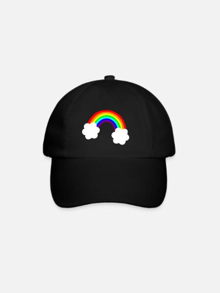 Regenbogen - Baseballkappe - Schwarz/Schwarz