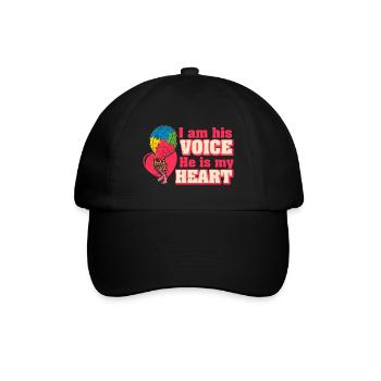 Luftballon Autist Autism Voice Herz Puzzleteil - Baseballkappe - Schwarz/Schwarz - Vorne