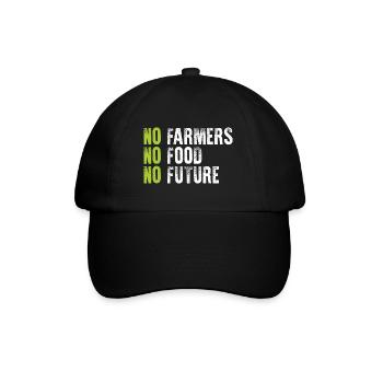 No Farmers No Food No Future - Baseballkappe - Schwarz/Schwarz - Vorne