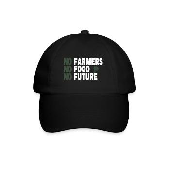 No Farmers No Food No Future - Baseballkappe - Schwarz/Schwarz - Vorne