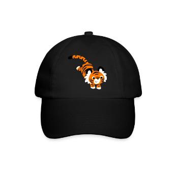 Süßer Springender Tiger von Cheerful Madness!! - Baseballkappe - Schwarz/Schwarz - Vorne
