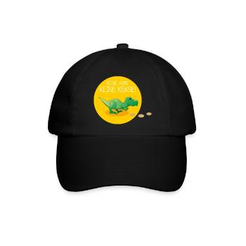 Keine Arme, keine Kekse, Dino - Baseballkappe - Schwarz/Schwarz - Vorne