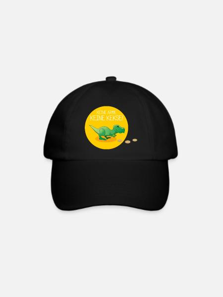 Keine Arme, keine Kekse, Dino - Baseballkappe - Schwarz/Schwarz