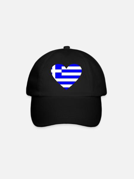Griechenland - Baseballkappe - Schwarz/Schwarz