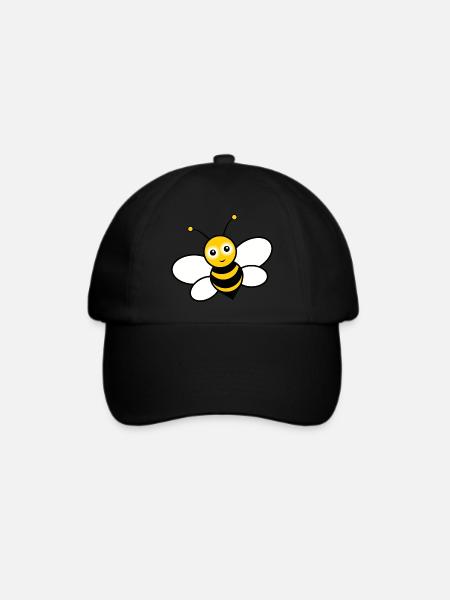 Biene - Baseballkappe - Schwarz/Schwarz