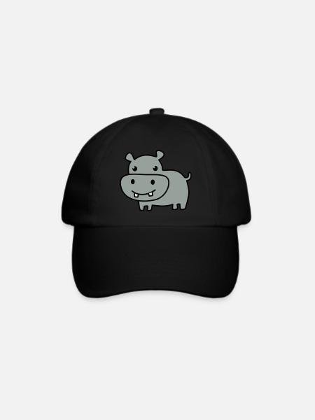 cute hippo color - Baseballkappe - Schwarz/Schwarz