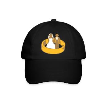 ehering ehepaar kleid team rund kreis heiraten rin - Baseballkappe - Schwarz/Schwarz - Vorne