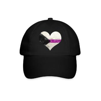 Demisexuell Herz Flagge - Baseballkappe - Schwarz/Schwarz - Vorne