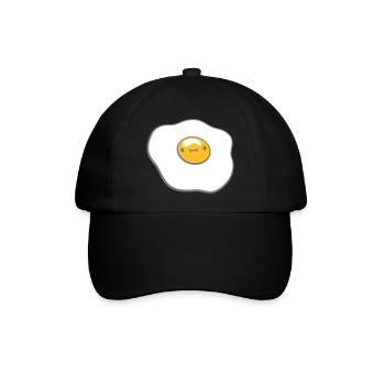 Spiegelei mit Gesicht - Baseballkappe - Schwarz/Schwarz - Vorne