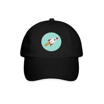 Weltraumrakete - Baseballkappe - Schwarz/Schwarz - Vorne